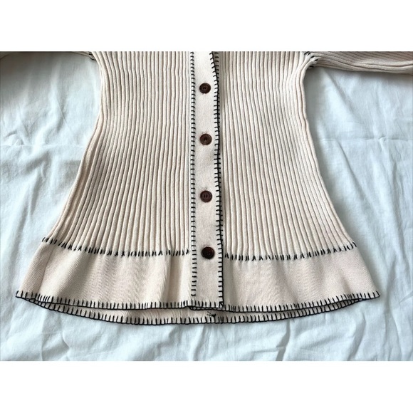 KHAITE $1120 THE TEAGAN RIBBED KNIT CARDIGAN SWEATER M EXCELLENT UNWORN - Picture 11 of 13